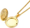 Rundes Medaillon mit Foto: Kette aus Edelstahl gold Produktbild-Vorschau 3