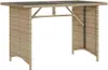 vidaXL Tavolo da giardino con piano in vetro Beige Anteprima dell’immagine prodotto 1
