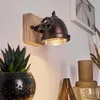 Biati »Biati« verstellbare Wandlampe, Metall/Holz/Glas, Produktbild-Vorschau 1