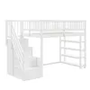 MODFU Hochbett 90x200cm mit Rausfallschutz, Etagenbett Produktbild-Vorschau 9