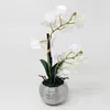 künstliche Orchidee, Phalaenopsis in rundem silbernen Topf Produktbild-Vorschau 6
