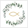 20 Servietten Communion Branches white - Fisch im Kranz Produktbild-Vorschau 2
