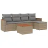 Modulares Garten-Sofa-Set 6-tlg., Poly Rattan Beige, Produktbild-Vorschau 1