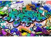 Vlies Fototapete - Graffiti: blue theme 100x70 cm Streetart Produktbild-Vorschau 5