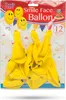 Ballonset - 12-teilig - Gelb mit schwarzem Smiley-Design - Produktbild-Vorschau 2