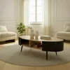 Ovaler Couchtisch mit schwarzen Metallseiten, L 120 cm, Produktbild-Vorschau 3