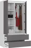 Kleiderschrank AKORD S90 Weiß 90 cm 2 Türen 2 Schubladen 4 Produktbild-Vorschau 2