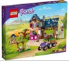 The image shows the box of a LEGO Friends Organic Farm set, displaying the assembled toy farm, tractor, and figures in a scenic outdoor setting. Produktbild-Vorschau