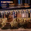 A house decorated with icicle-shaped LED string lights for the holidays. Náhled obrázku produktu
