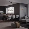 A modern dining room with a table, chairs, and a pendant light. Produktbild-Vorschau