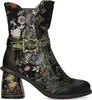 Laura Vita Damen Stiefelette Leder florales Muster Produktbild-Vorschau 5