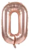 Folienballon Zahl 0, ca. 40 cm, rosegold, für Luftbefüllung Produktbild-Vorschau 1