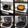 A collage of four images showing a multi-cooker appliance in different states and settings. Produktbild-Vorschau