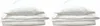 Two stacks of white bedding, each with a pillow on top and folded sheets underneath, are shown against a white background. Produktbild-Vorschau