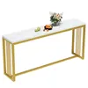 180 cm lang, barkruk, bartafel in wit en goud, hoge bar Productafbeelding-voorbeeld 2