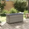 vidaXL Záhradná lavica s vankúšom sivá 116x46x57 cm Poly Náhľad obrázku produktu 2