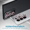 Close-up view of two smartphones with decorative camera lens protectors. Produktbild-Vorschau