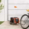 vidaXL Fahrradanhänger Hunde Orange und Grau Oxford-Gewebe Produktbild-Vorschau 2