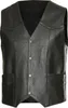 Herren Western Weste Cowboy Biker Leder »W-01« Schwarz Produktbild-Vorschau 1