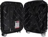 The inside of an open black suitcase and a matching cosmetic bag. Produktbild-Vorschau