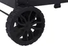 A close-up of a black wheel on a gas grill. Produktbild-Vorschau