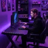 Gaming-Tisch – RGB-Beleuchtung – Getränkehalter – Schwarz – Produktbild-Vorschau 7