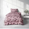 Biber Bettwäsche 135x200 cm Blumen geblümt rosa rot Winter Produktbild-Vorschau 2