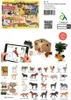 A collage of images showing a CollectA Horse & Farm Advent Calendar, its contents, and individual toy figures. Podgląd zdjęcia produktu
