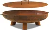 A rusty metal fire pit with a lid, shown on a white background. Podgląd zdjęcia produktu