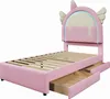 Merax Polsterbett 90x200 cm, Einhorn-Design Kinderbett mit Produktbild-Vorschau 11