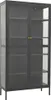 vidaXL Vitrine Anthrazit 90x40x180 cm Stahl und Gehärtetes Produktbild-Vorschau 4