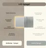 A comparison chart showing features of an LED mirror. Produktbild-Vorschau