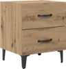 vidaXL Comodino rovere artigianale 40 x 35 x 47,5 cm Anteprima dell’immagine prodotto 2