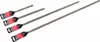 Four drill bits of varying lengths are laid out diagonally on a white background. Voir les images du produit