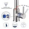 Close-up of a kitchen faucet with diagrams and text highlighting features. Podgląd zdjęcia produktu