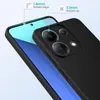 A close-up view of a black phone case on a smartphone, highlighting its raised edges and camera protection. Produktbild-Vorschau