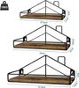 EUGAD Wandregal 3er Set, mit Metallrahmen, Hausform Design, Produktbild-Vorschau 6
