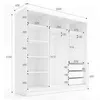 Schwebetürenschrank, 3 -türig Schrank 200 cm mit Spiegel Produktbild-Vorschau 7
