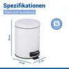 WENKO Müll Eimer 5L Abfall Tret Kosmetik Müll Eimer Leman Produktbild-Vorschau 4