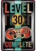 Blechschild 30 Schild Geburtstag - LEVEL 30 COMPLETE - Deko Produktbild-Vorschau 1