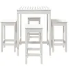 Cloris Designermöbel 5-tlg. Gartenbar-Set Weiß Massivholz Produktbild-Vorschau 4