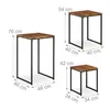 Relaxdays Beistelltisch 3er Set, stapelbar, Industrie Produktbild-Vorschau 4