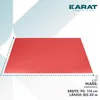 A red rectangular mat is shown with dashed lines indicating dimensions and text providing product details. Náhled obrázku produktu