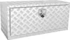A silver aluminum diamond plate toolbox with a lock and keys is shown against a white background. Anteprima dell’immagine prodotto