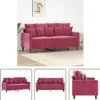 The Living Store 2-Sitzer-Sofa Weinrot 140 cm Samt Produktbild-Vorschau 1