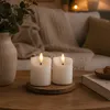 LED Mini Kerzen - Echtwachs - Rustik-Optik - H: 7,5cm - D: Produktbild-Vorschau 1