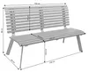 Dehner Gartenbank London, 3-Sitzer, 150 x 88 x 64 cm, Produktbild-Vorschau 3
