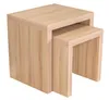 A set of two nesting tables made of light-colored wood, presented against a white background. Produktbild-Vorschau