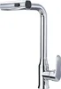 A chrome kitchen faucet with a pull-down sprayer and a single lever handle, shown against a white background. Produktbild-Vorschau