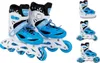A pair of inline skates is shown from a front-facing angle, with smaller images of the skates in different configurations on the right side. Produktbild-Vorschau